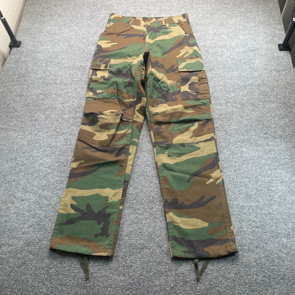 Rothco BDU Cargo Pants Mens Small Regular Green Camo Woodland Tactical Utility